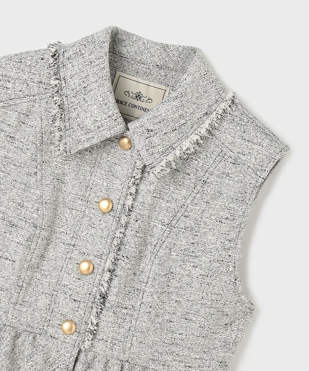 GRACE CONTINENTAL ツイードフリンジジレ 