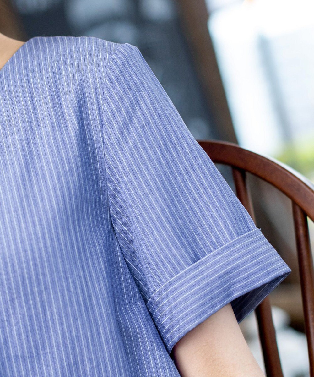 Tiaclasse 【洗える】体型カバーも叶う幅広カフスチュニックブラウス 