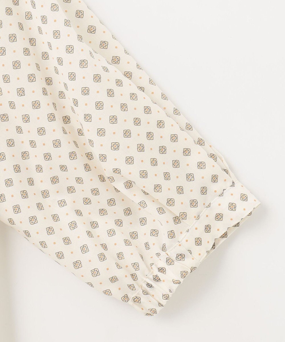 J.PRESS LADIES L 【洗える】 ジオメトリック スタンドカラー ブラウス 