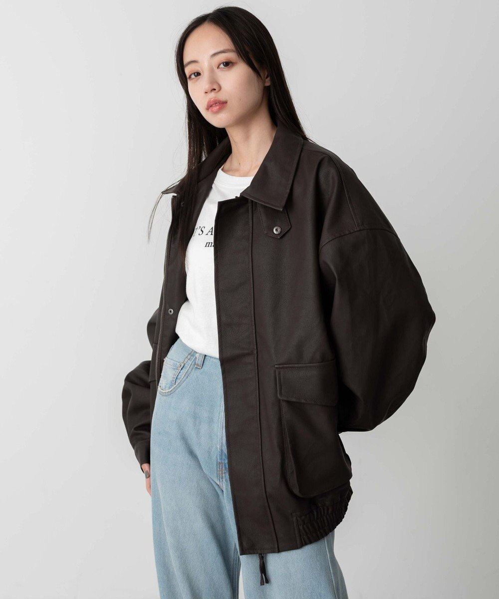 WEGO 【ユニセックス着用ITEM】エコレザー2WAYフライトジャケット 