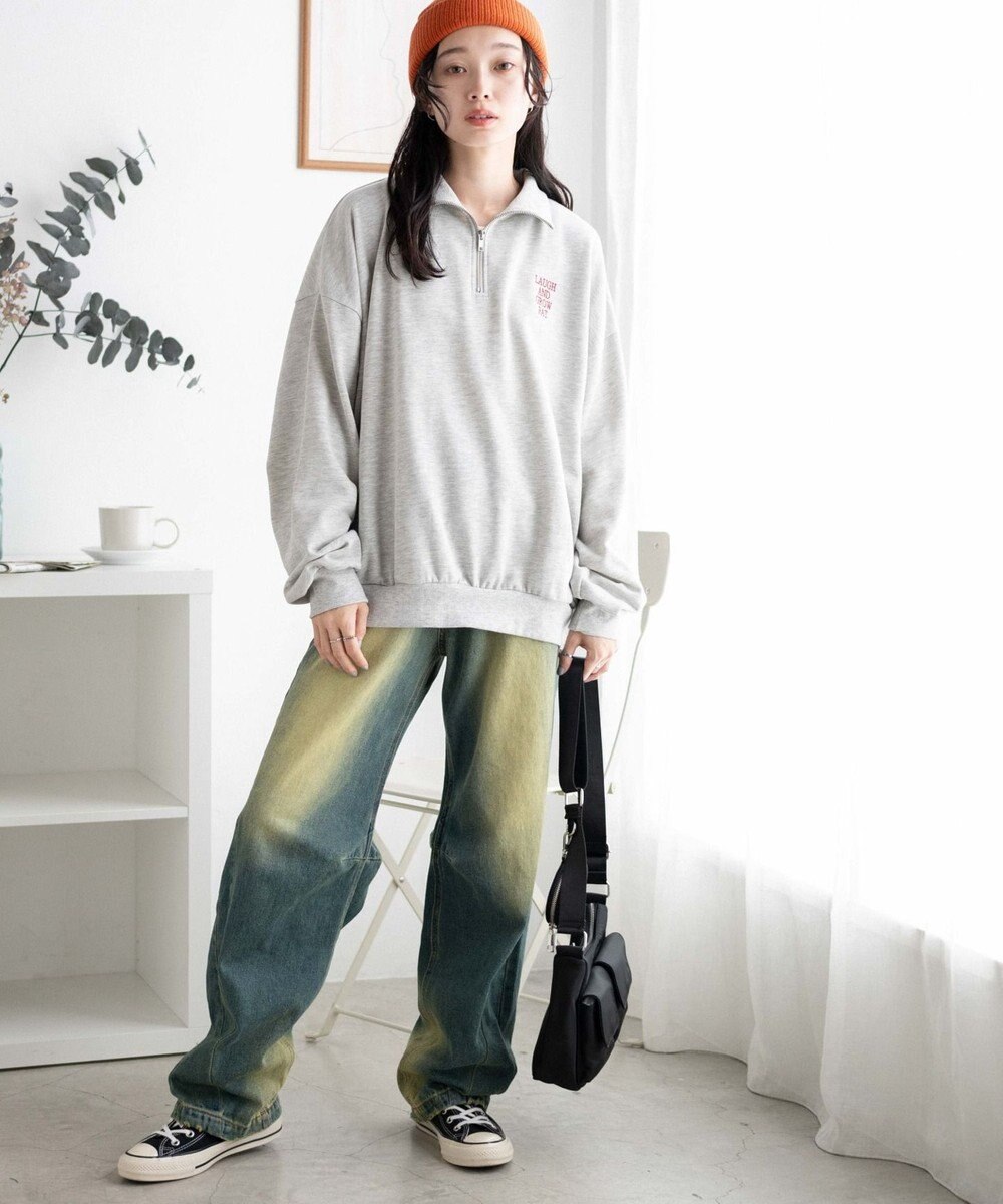 WEGO ハーフジップBIGスウェット 