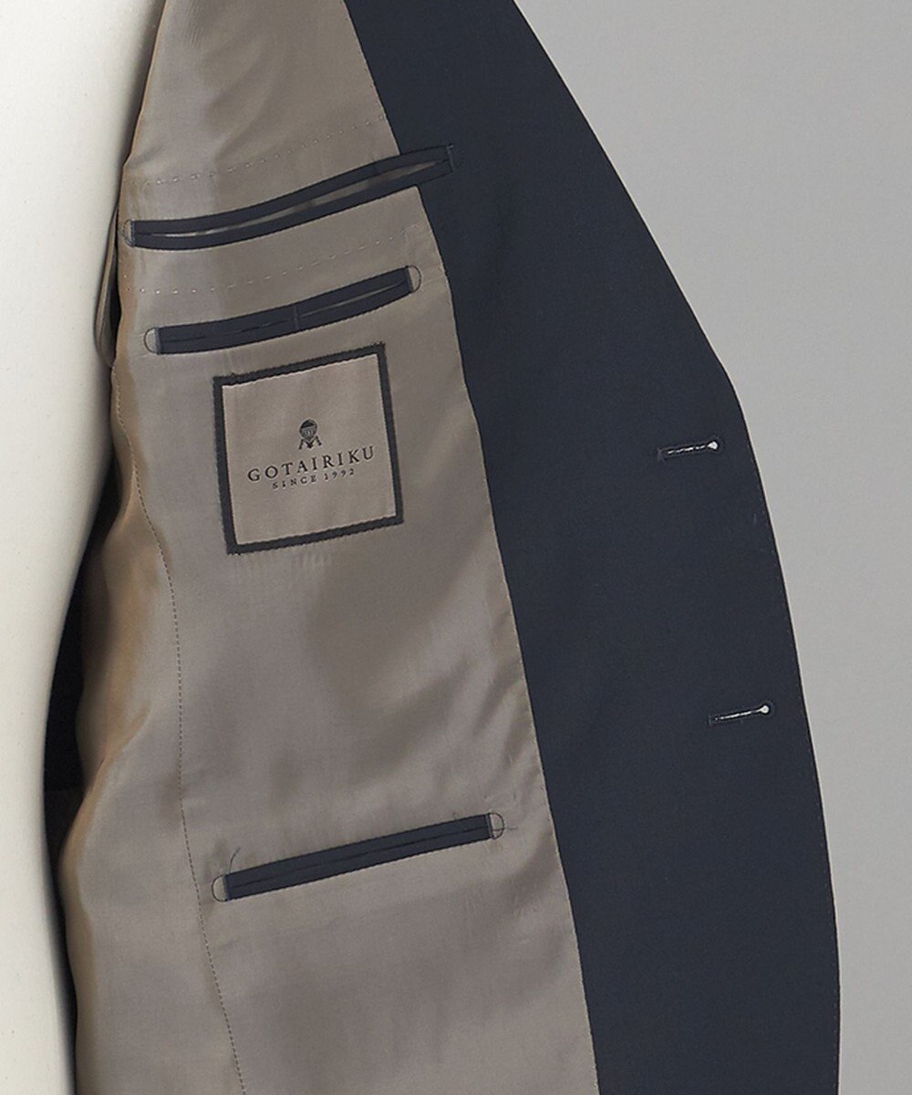 GOTAIRIKU オールシーズン対応【御幸毛織】WOOL×SOLOTEX ストレッチスーツ（ネイビーストライプ） 