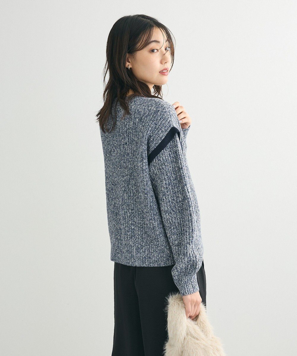 Green Parks Ｍｉｘ配色畦ニットプルオーバー 