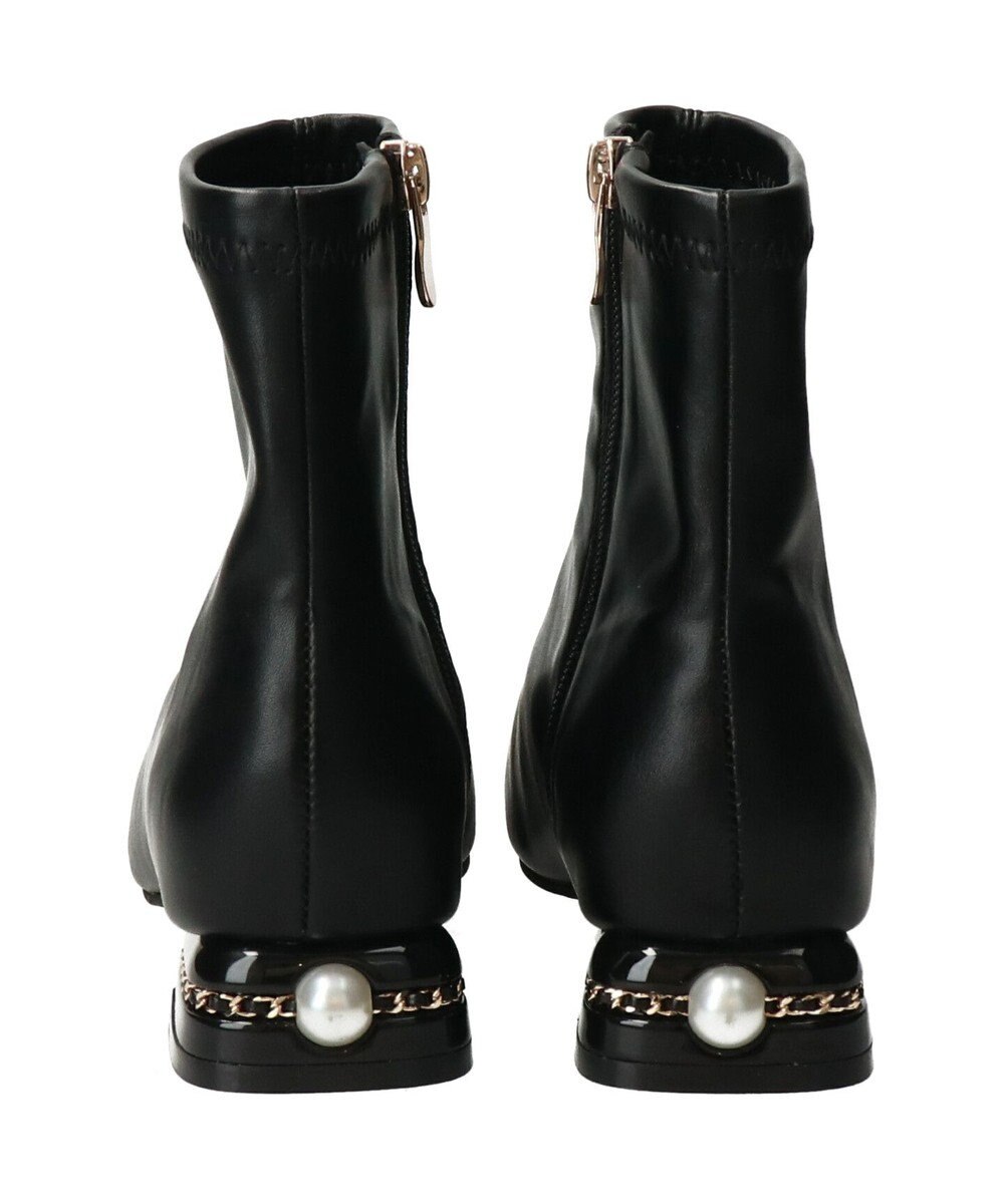 Bridget Birkin 【Bridget Birkin】パールチェーンヒールストレッチショートブーツ 