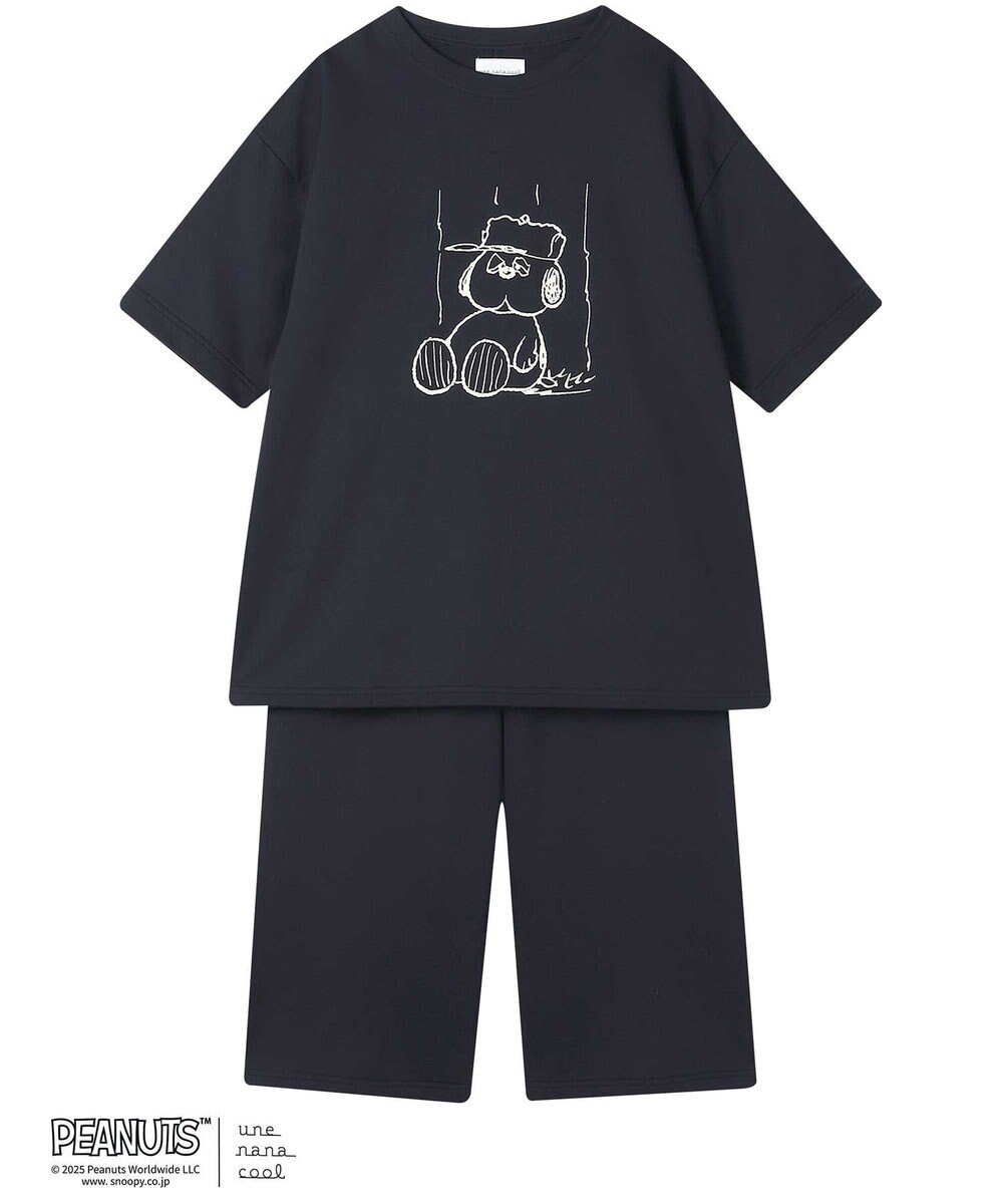 une nana cool 【綿100％】度詰コーマシルケットミニ裏毛パジャマ PEANUTS × une nana cool 