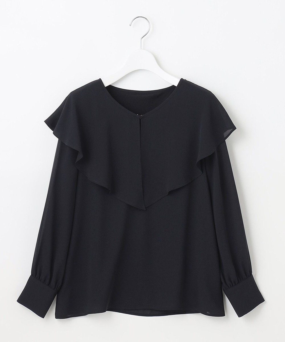 自由区 【XSサイズ～/洗える】ロイヤルシフォン ラッフルブラウス 