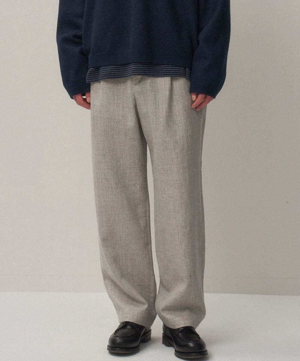 ATON LINEN WOOL TWILL | ルーズフィットパンツ - UNISEX 