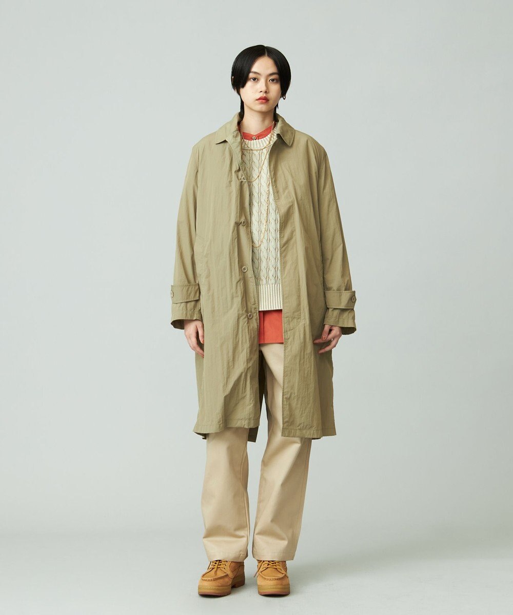 J.PRESS YORK STREET 【UNISEX】ナイロンワッシャーステンカラーコート 