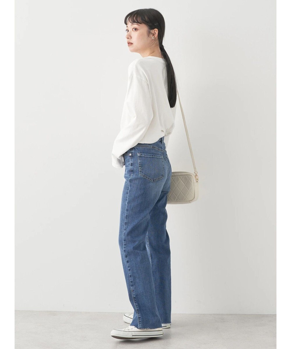 earth music&ecology セルフカットセミフレアデニムパンツ 