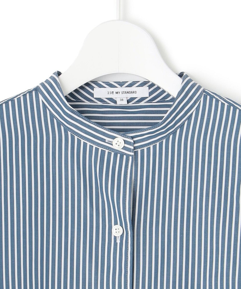 23区 【洗える】CANCLINI バンドカラー シャツ 