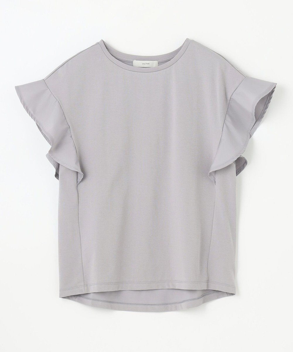 ANY 異素材コンビフリルスリーブプルオーバー 