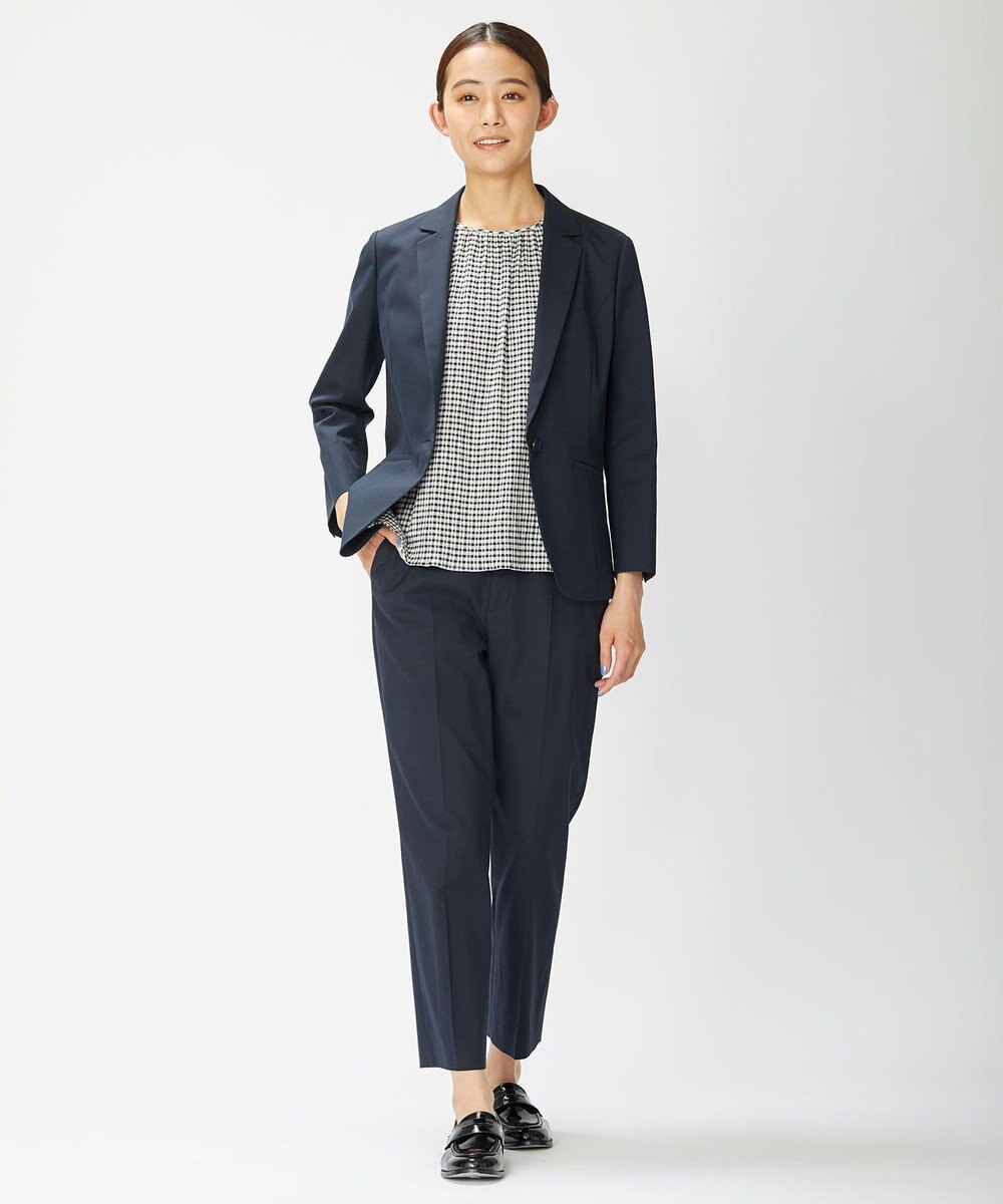 J.PRESS LADIES 【洗える・撥水・防汚】コットンFITTYシャーク テーパード パンツ 