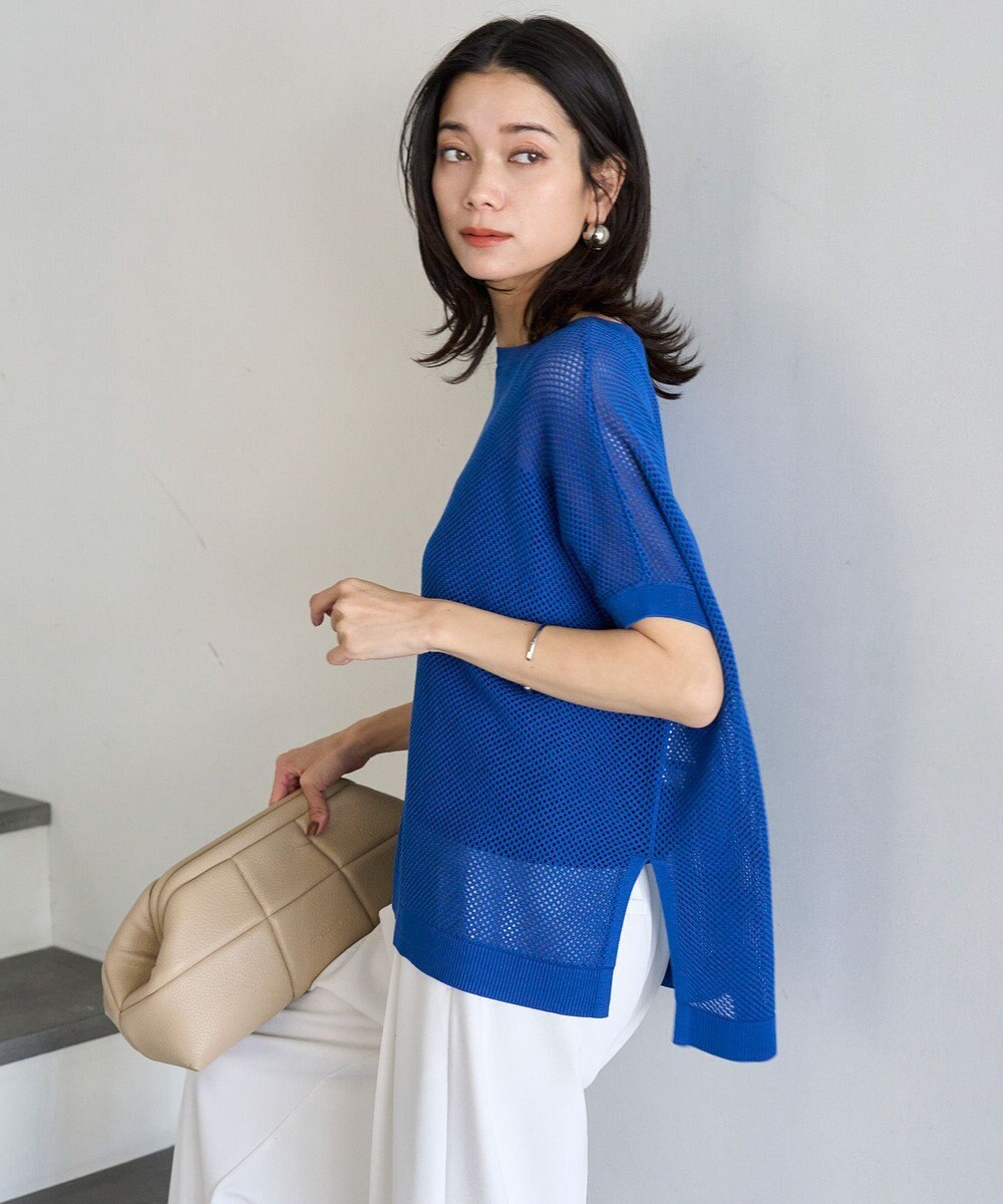 UNFILO L メッシュ ハーフスリーブ ニット 