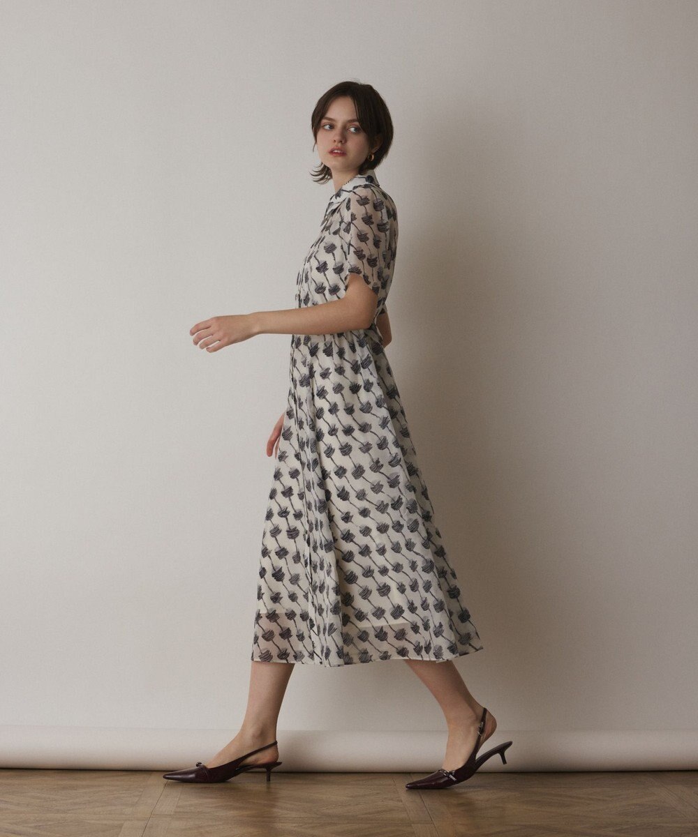 GRACE CONTINENTAL ドローイングプリントワンピース 