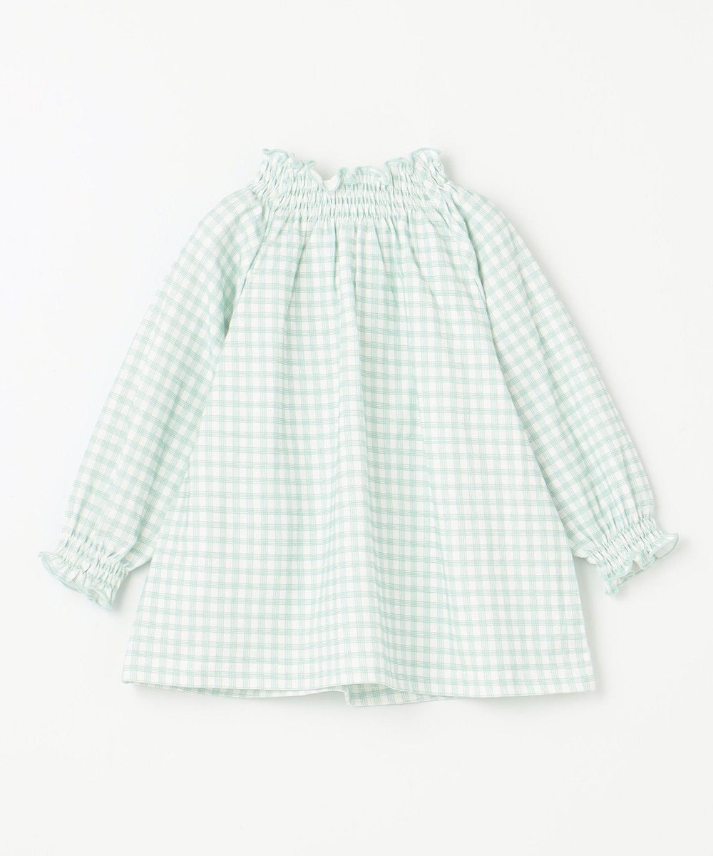 組曲 KIDS 【80-100㎝】シャーリングチェック トップス 