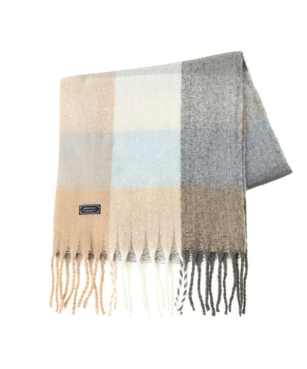 AMERICAN HOLIC シャギーチェックＢＩＧマフラー 