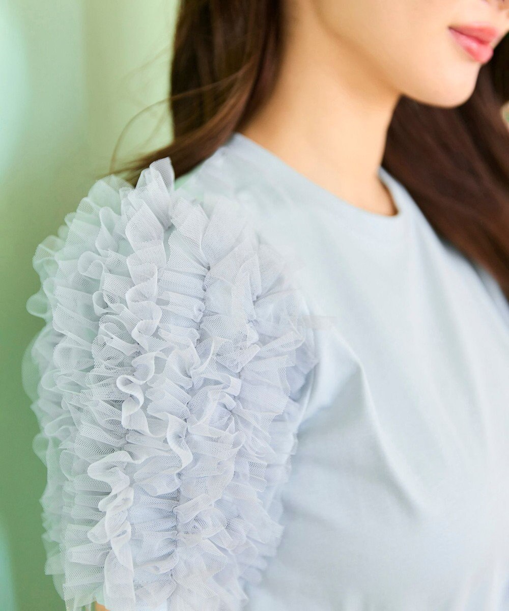 Feroux チュールスリーブ Tシャツ 