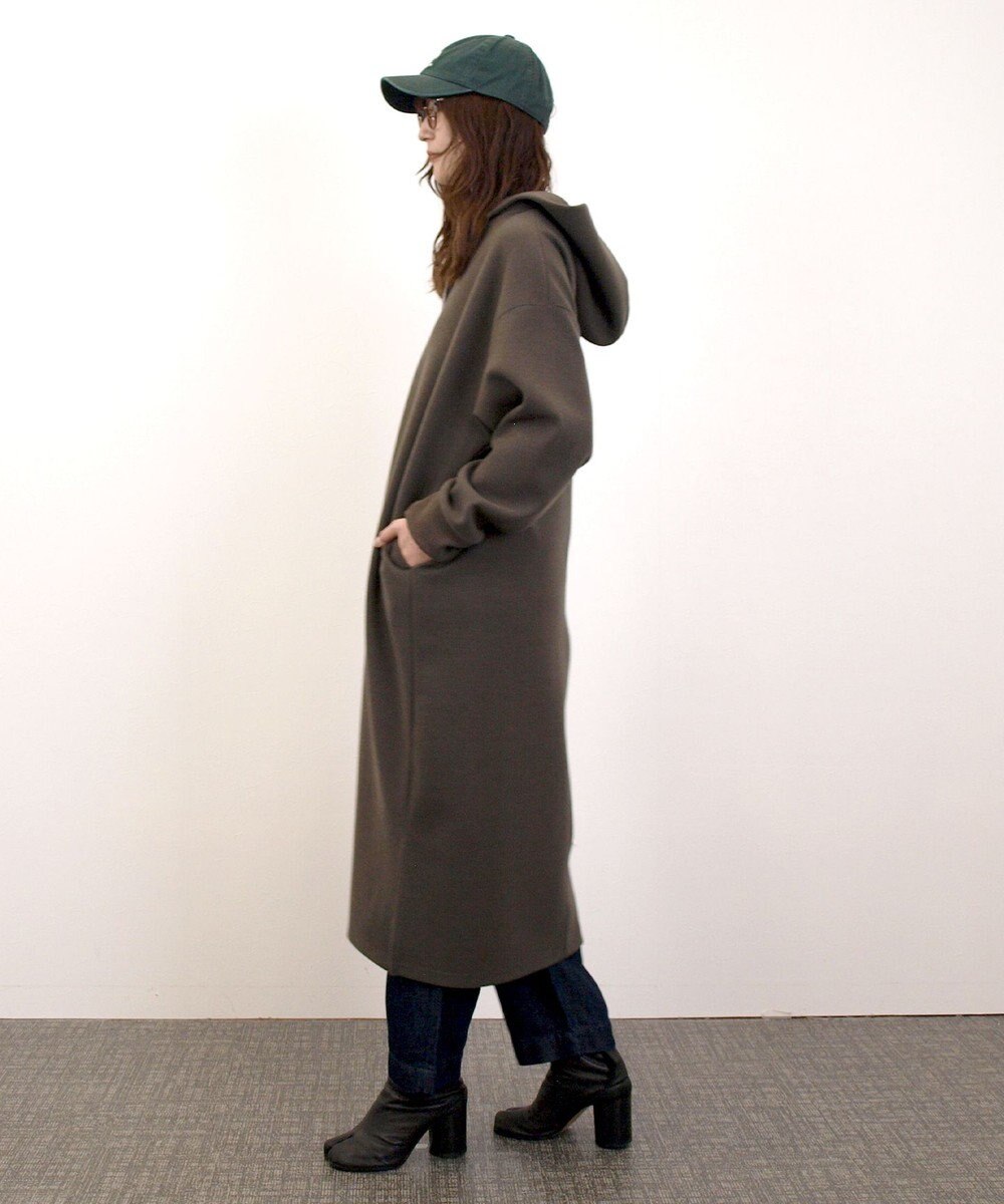 J.PRESS YORK STREET 【WOMEN】ウールライクジャージー フーデットロング ワンピース 