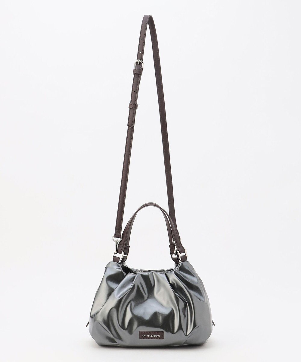 LA BAGAGERIE ソフトエナメル2WAYハンドバッグ Sサイズ 
