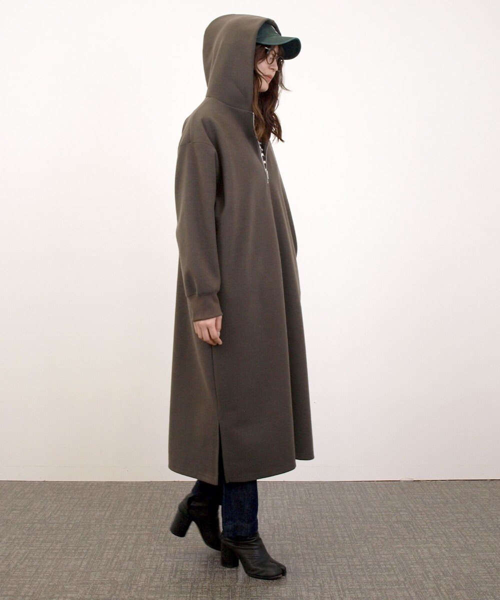 J.PRESS YORK STREET 【WOMEN】ウールライクジャージー フーデットロング ワンピース 