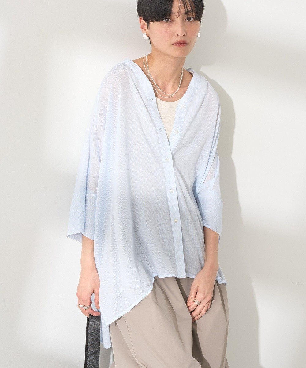 AMERICAN HOLIC 【接触冷感】Ｖネックシアー半袖ＢＩＧシャツ 