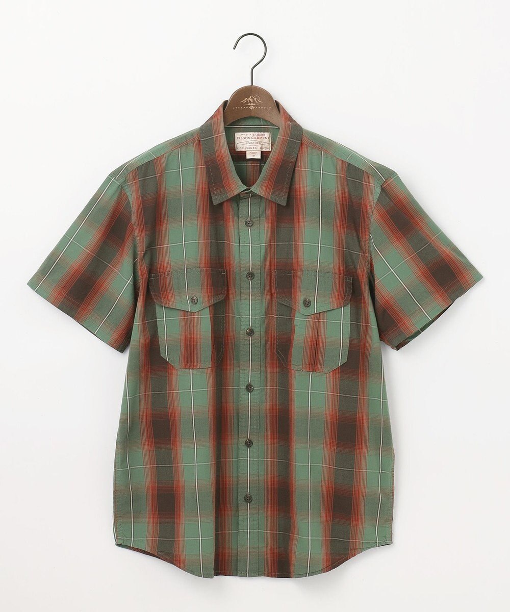 JOSEPH ABBOUD MOUNTAIN 【FILSON】WASHED SHORT SLEEVE FEARHER CLOTH SHIRT 