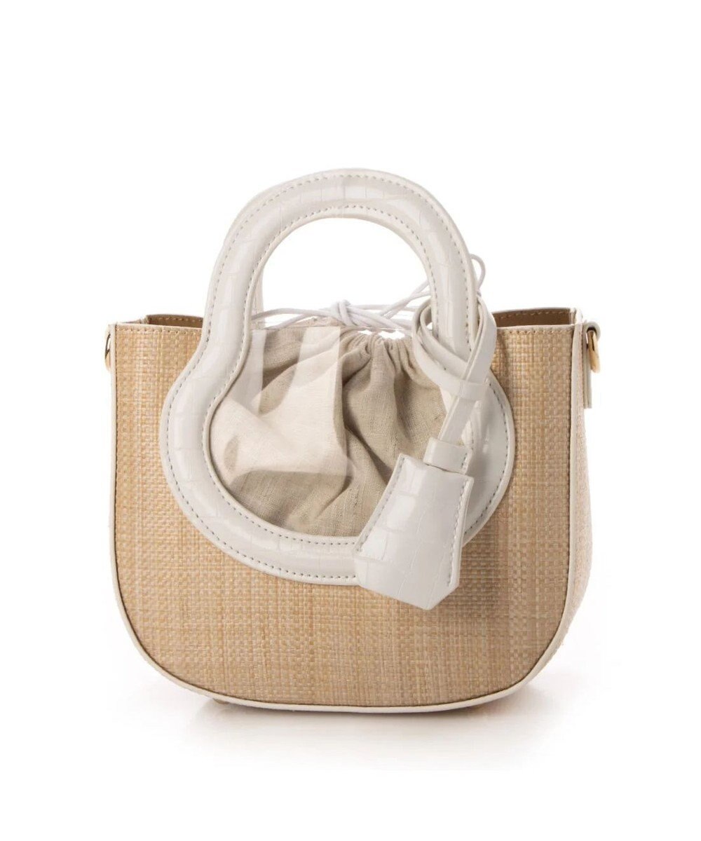 UNBILLION cachecache ポリプロピレンヒート×ビニール丸型2wayトートバッグ 