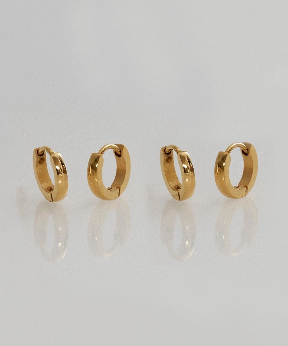 Phoebe 【金属アレルギー対応】ワンタッチメタルフープミニペアピアス  ゴールド/BOX付き 