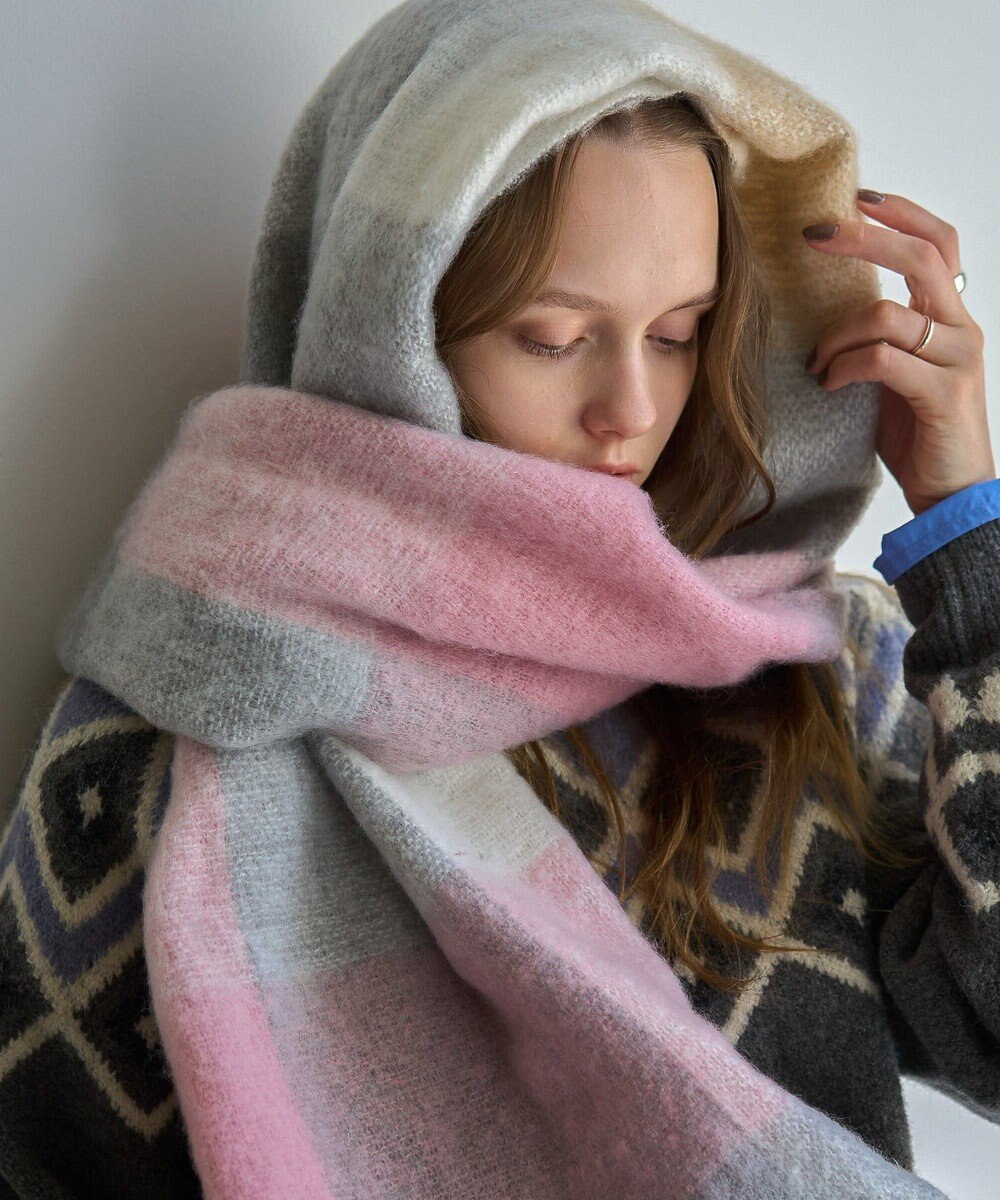 AMERICAN HOLIC シャギーチェックＢＩＧマフラー 