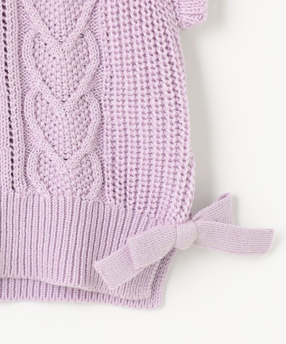 ANY KIDS ハート ケーブル ニット ベスト 