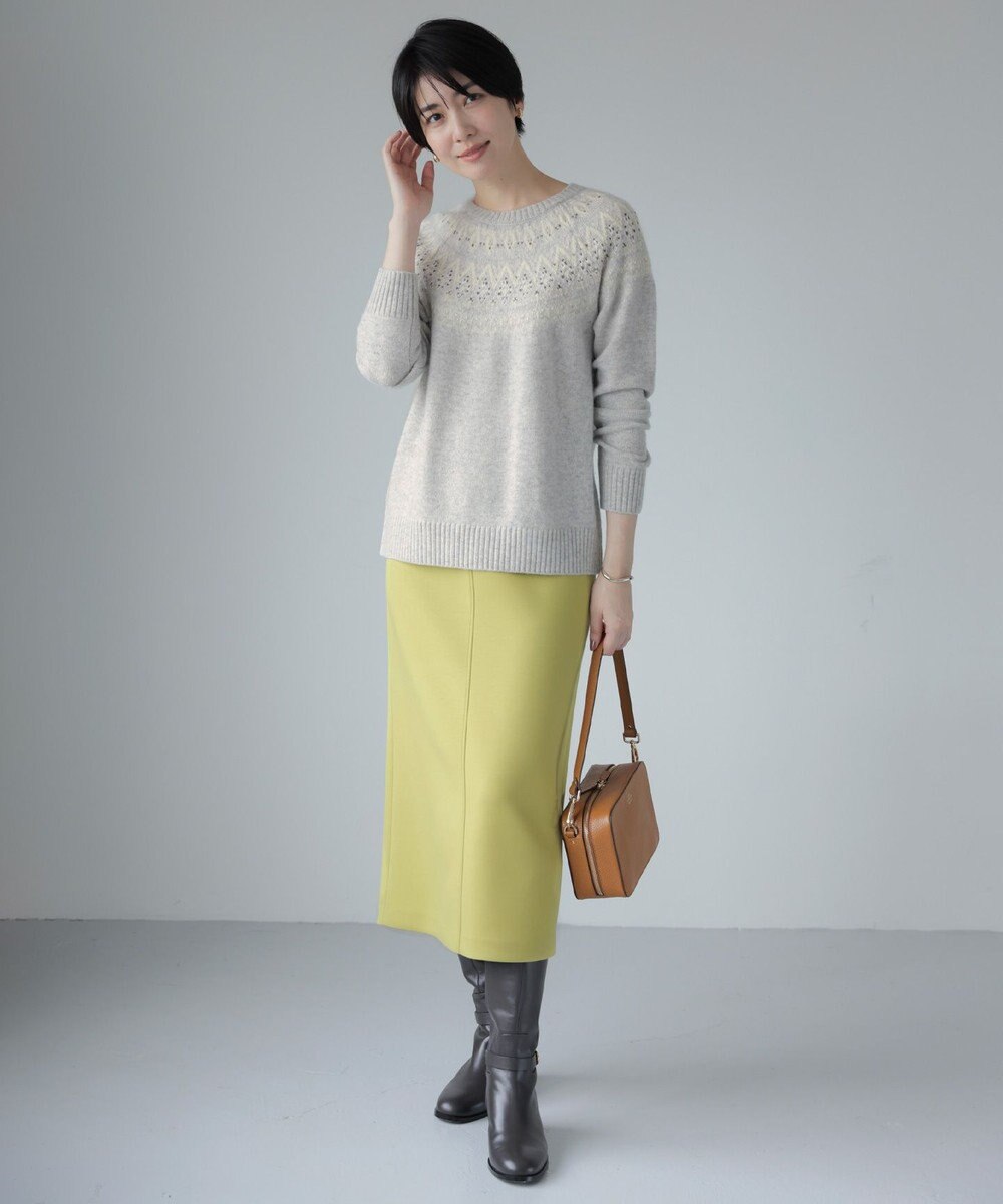 J.PRESS LADIES 【WEB限定カラーあり・洗える】FAIR ISLE ラウンドネック ニット 