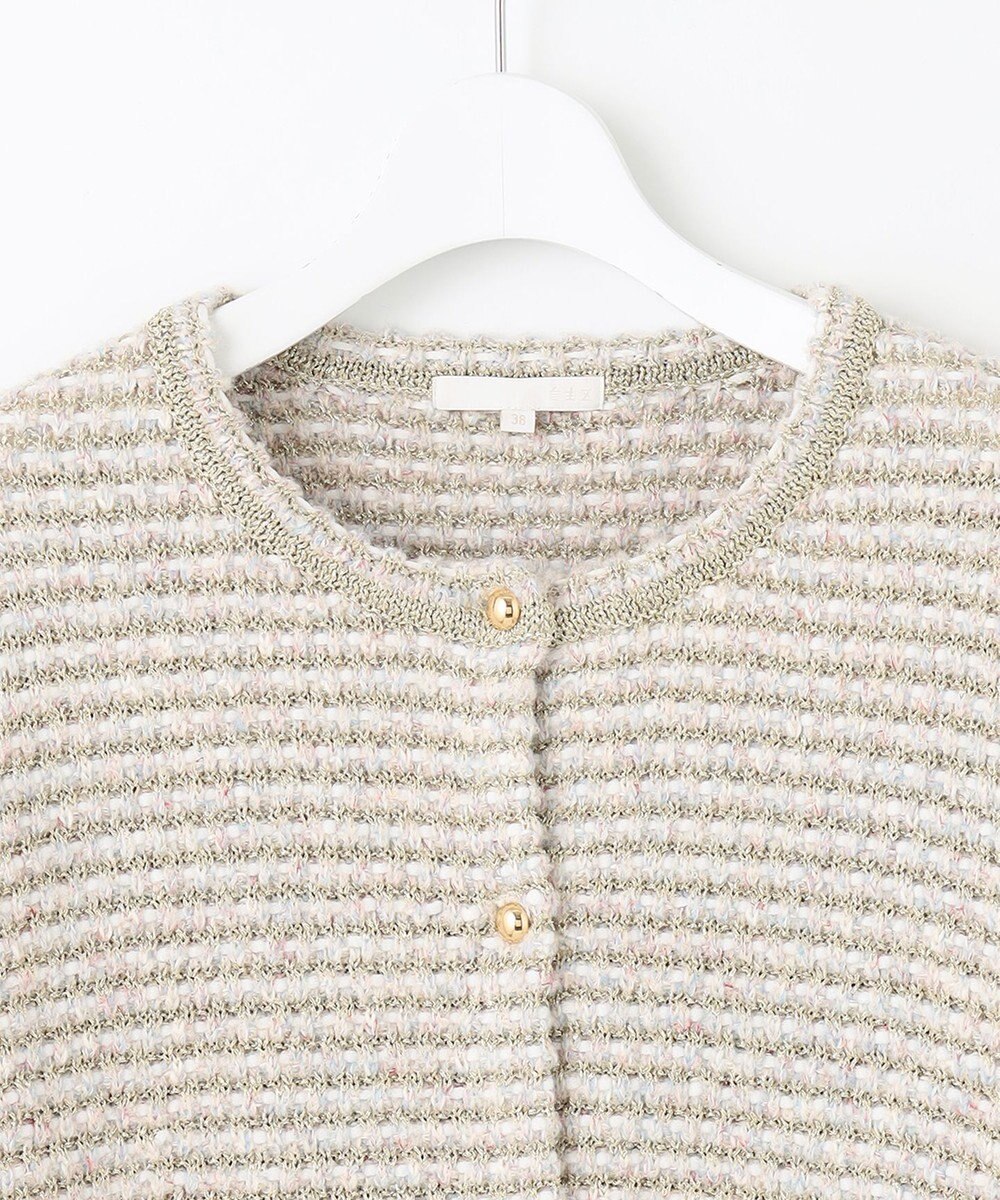 自由区 L ツイード調ニット ジャケット 