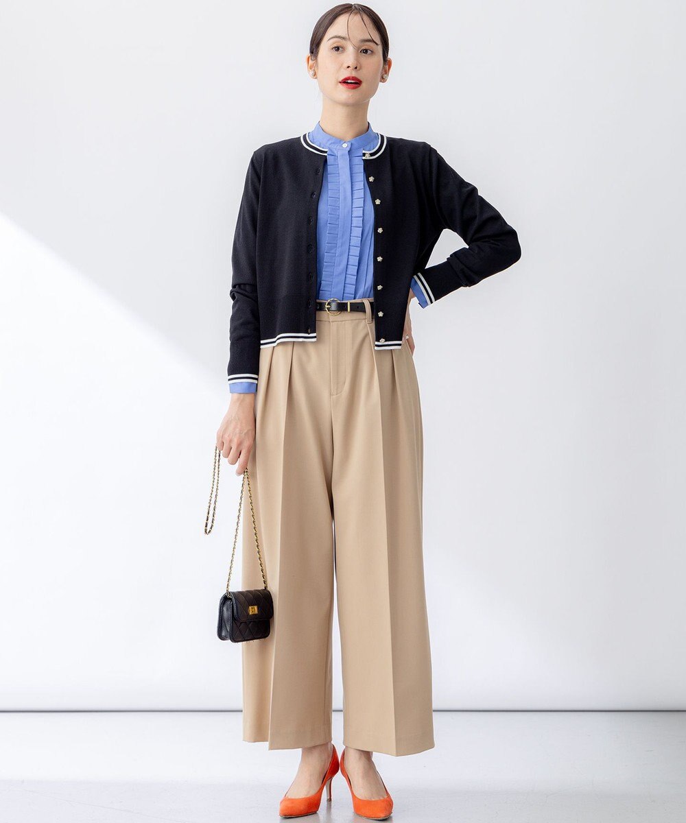 組曲 ドライタッチツイル ワイドパンツ 