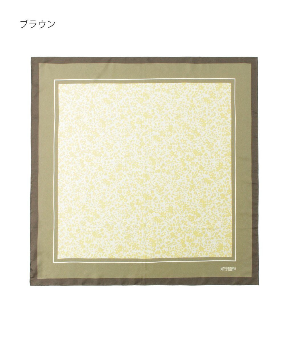 MOONBAT MACKINTOSH PHILOSOPHY(マッキントッシュ フィロソフィー）シルクスカーフ ボタニカル 68×68㎝ 日本製 