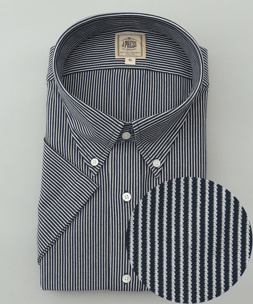 J.PRESS MEN 【KING SIZE】【夏に嬉しい高機能】カノコインレイマイクロストライプパッチポケット シャツ/B.D. 