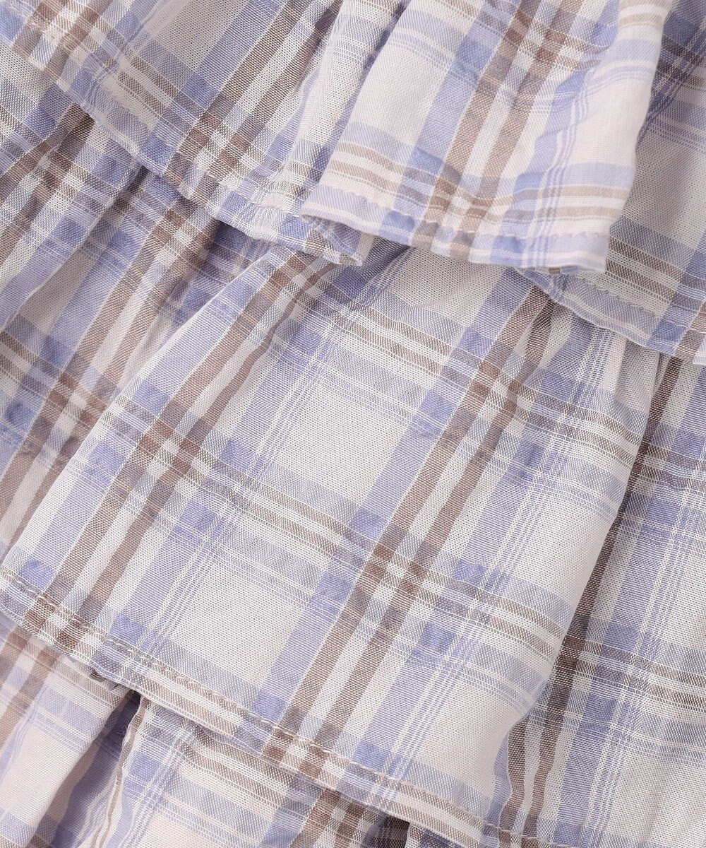 ANY KIDS 【洗濯機可能】ティアード チェックスカパン 