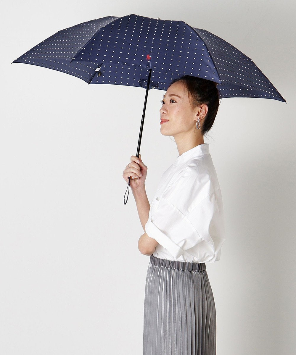 MOONBAT POLO RALPH LAUREN（ポロ ラルフローレン)ドット×ロゴ 雨傘 折りたたみ傘 