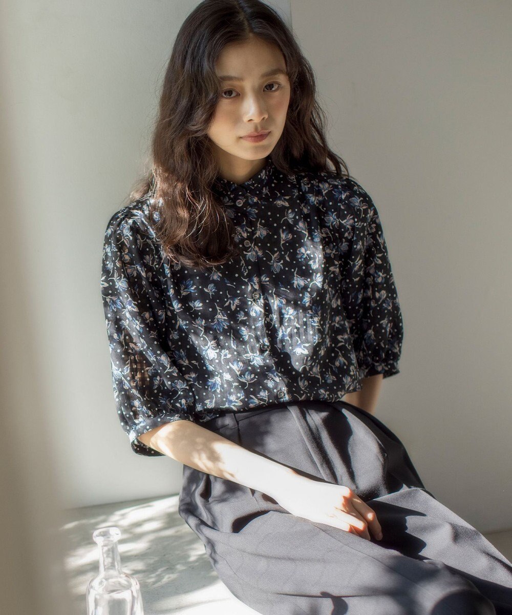 組曲 S フラワードットプリント ブラウス 