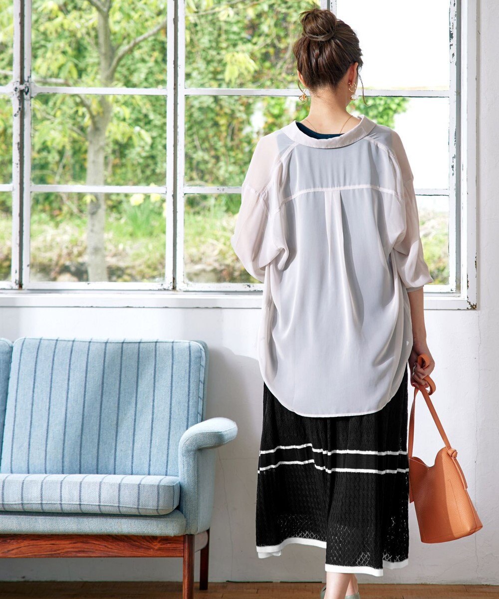 Tiaclasse クロシェ編み配色ニットスカート 