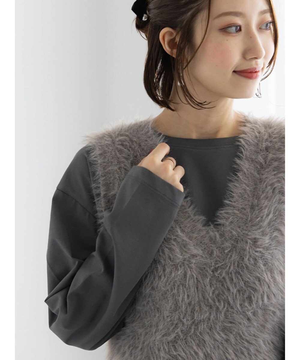 Te chichi 【泉 里香さん着用・Oggi.jp10/23掲載】シルケットロングスリーブTシャツ 