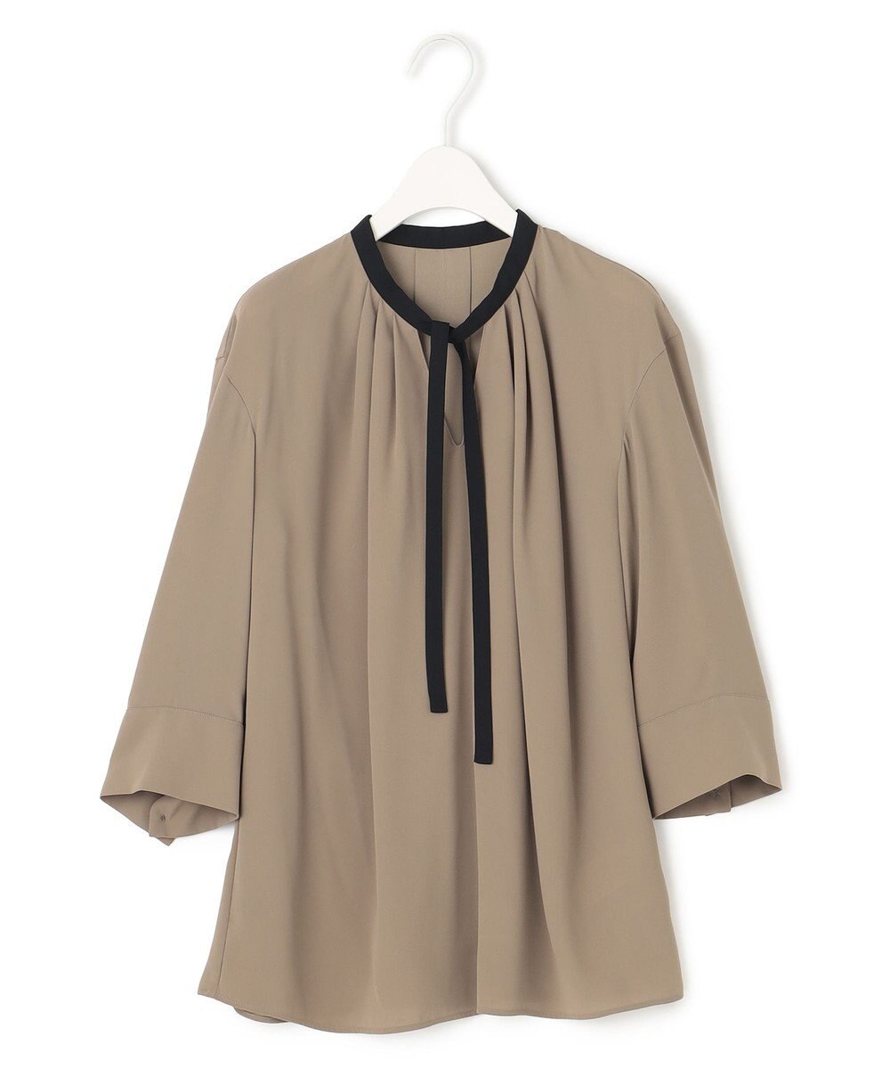 ICB 【接触冷感・洗える】BackSatinAmunzen ナロータイブラウス 