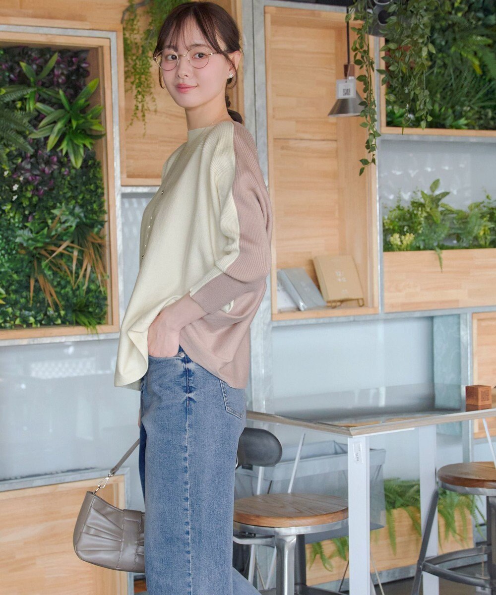 Tiaclasse 前後2wayバイカラーニットプルオーバー 