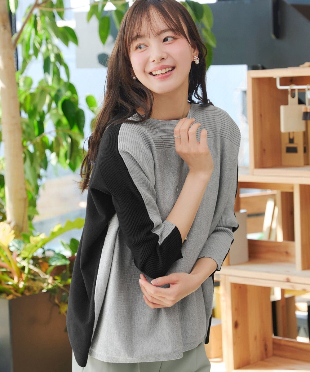 Tiaclasse 前後2wayバイカラーニットプルオーバー 