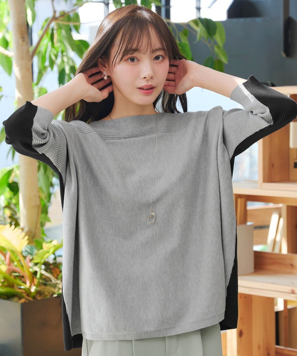 Tiaclasse 前後2wayバイカラーニットプルオーバー 