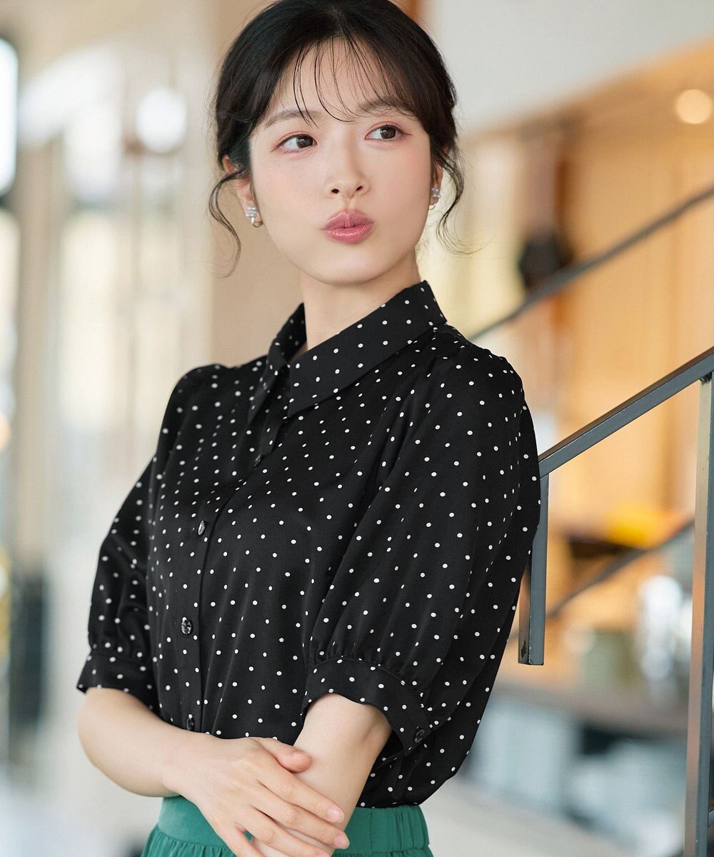 Tiaclasse 【新色追加】パフスリーブシャツブラウス 