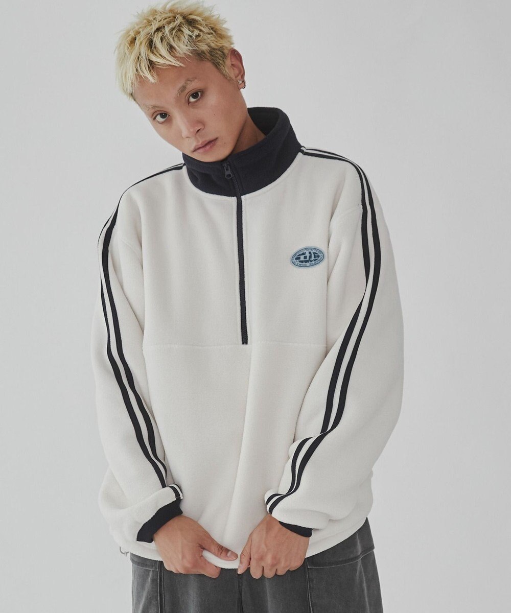 WEGO フリース　ワンポイントハーフZIPプルオーバー 