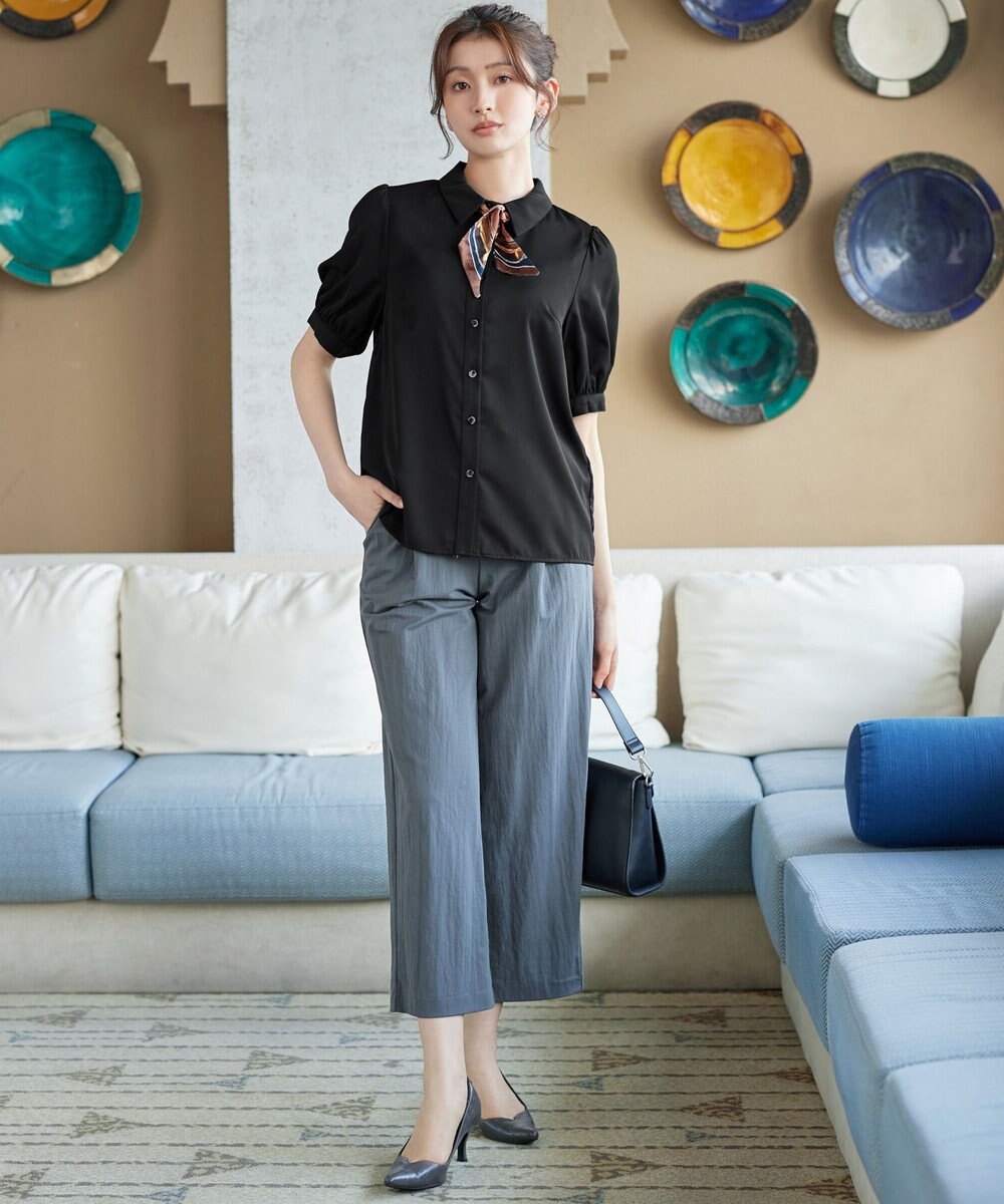 Tiaclasse L 【新色追加】パフスリーブシャツブラウス 