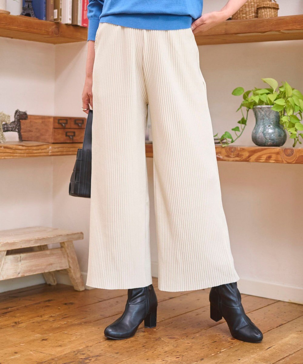 WEGO 【WEB限定/2025年秋冬新作/裾カットOK！自分サイズに調整可能/ウエストゴム/しわになりにくい/】カットプリーツパンツ 