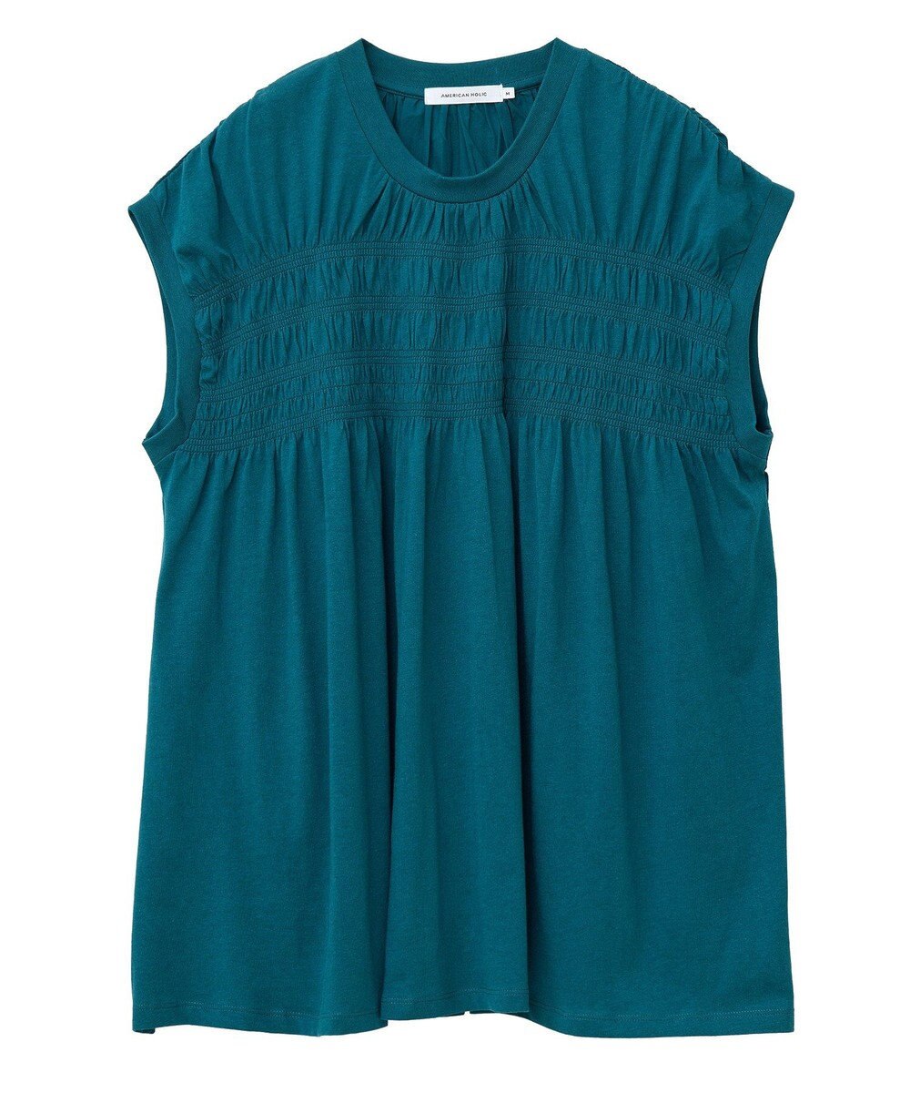 AMERICAN HOLIC シャーリング半袖フレアプルオーバー 