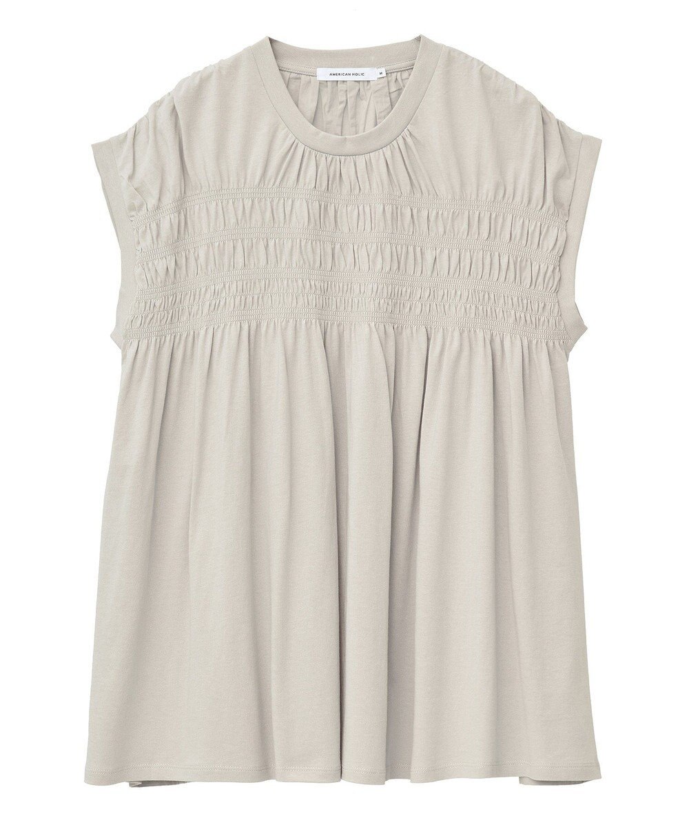 AMERICAN HOLIC シャーリング半袖フレアプルオーバー 